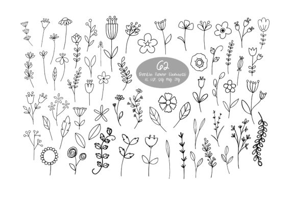 62 Doodle Botanical Floral Hand Drawn: A Versatile Creative Toolkit