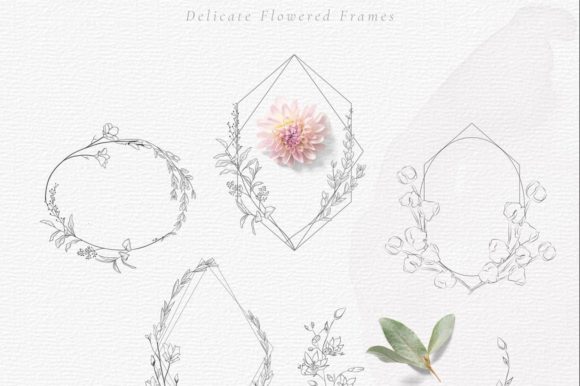 Discover the Elegance of Hand-drawn Floral Frames for Weddings and Retro Designs