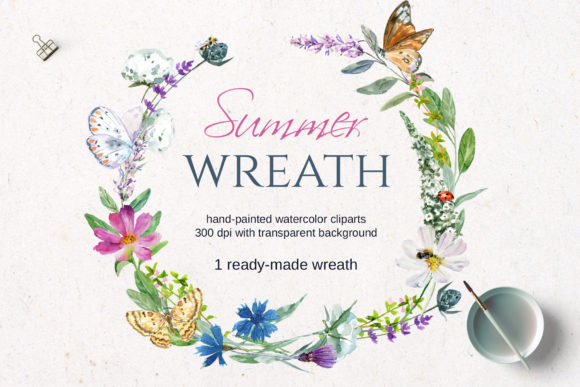 Embrace Nature's Beauty with Wild Field Floral Wreath Clipart