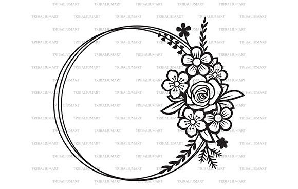 Enhance Your Designs with Floral Frame Wreath Monogram