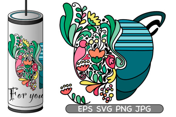 Enhance Your Projects with Colorful Floral and Cat Design Clip Art