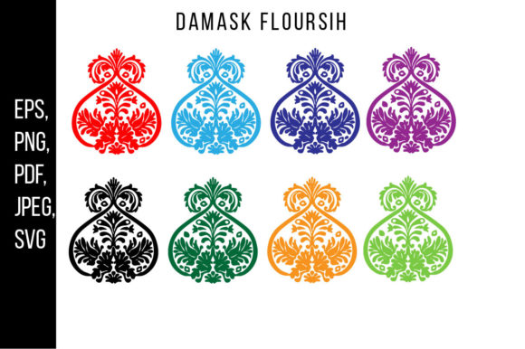 Enhance Your Space with Damask Floral Pattern Decals