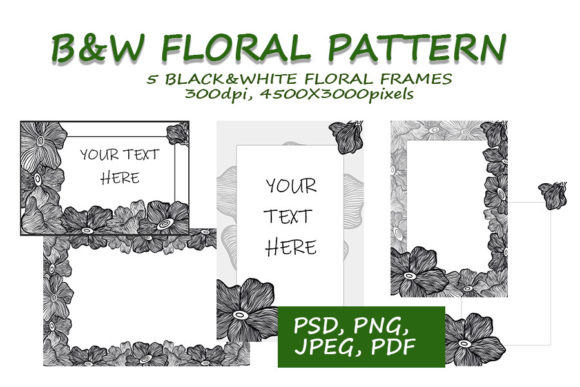Explore Versatile Black White Floral Frames