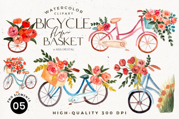 Exploring the Versatility and Charm of Pink Watercolor Floral Bicycle Clipart