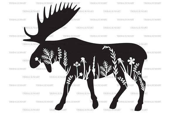 Floral Moose: Elevate Your Design with Versatile Graphics