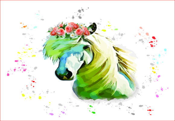 Horse Floral, Sublimation Graphics: A Versatile Digital Art Solution