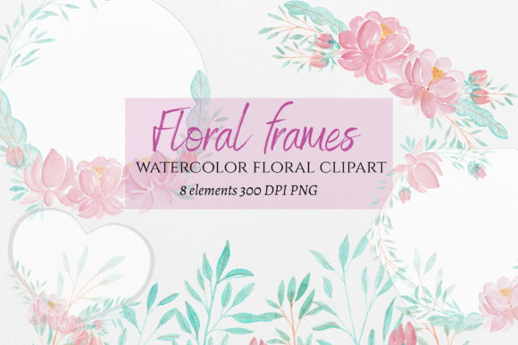 Pink Floral Frames for Creative Projects
