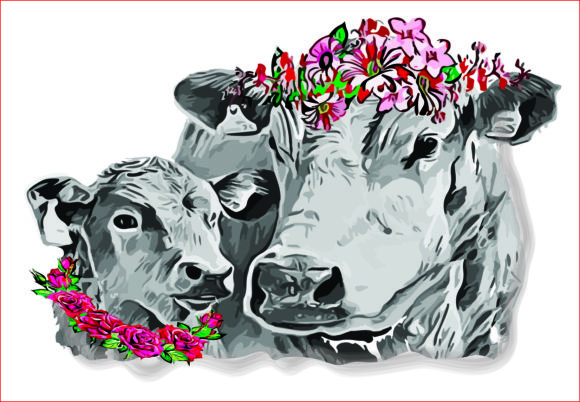 Unleash Your Creativity with Cow Floral Calf PNG for Sublimation