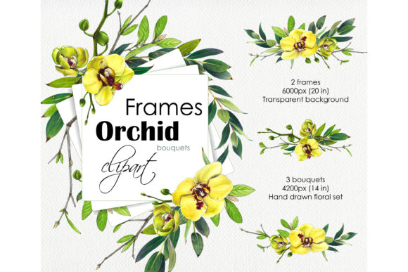 Yellow Floral Wreath Orchid Clipart: A Versatile and Beautiful Addition to Your Creative Projects